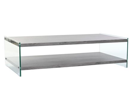 Centre Table DKD Home Decor Grey Transparent Crystal MDF Wood 130 x 65 x 35,5 cm Discount