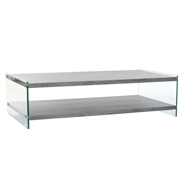 Centre Table DKD Home Decor Grey Transparent Crystal MDF Wood 130 x 65 x 35,5 cm Discount