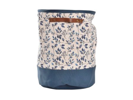 Laundry basket DKD Home Decor Blue White Plastic 30 x 30 x 40 cm Discount