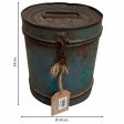 Decorative canister Alexandra House Living Blue Iron Traditional style 24 x 24 x 24 cm Cheap