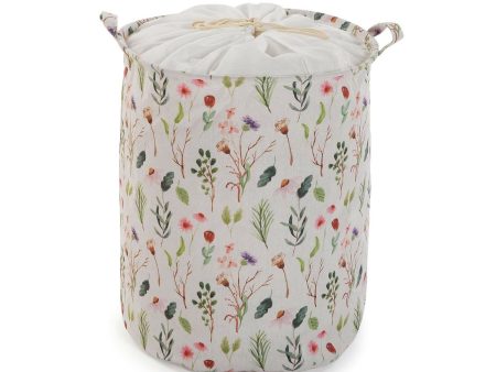 Laundry basket Versa Flowers Polyester Textile (38 x 48 x 38 cm) Online Hot Sale