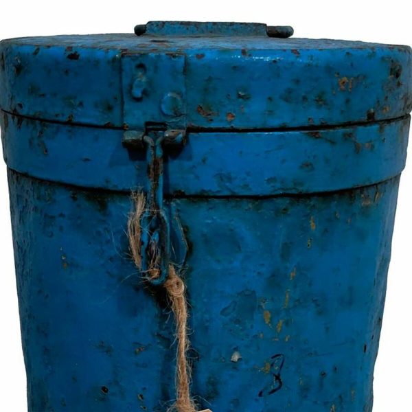 Decorative canister Alexandra House Living Blue Iron Traditional style 25 x 35 x 25 cm Fashion