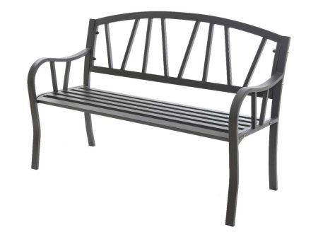 Bench with backrest Anthracite Iron (123 X 53 X 86 cm) For Cheap