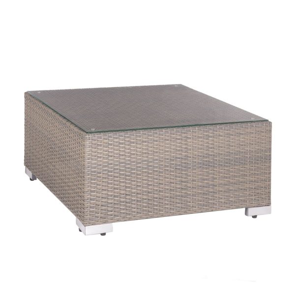 Centre Table Marlene Light brown Crystal Rattan 75 x 75 x 38 cm Sale