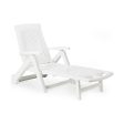 Sun-lounger IPAE Progarden Zircone Foldable With wheels White polypropylene (72 x 195 x 101 cm) For Cheap