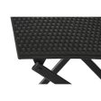 Table set with 2 chairs Home ESPRIT Black Steel synthetic rattan 58 x 58 x 71,5 cm For Discount