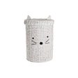 Laundry basket DKD Home Decor White Children s Cat 42 x 42 x 63 cm Fibre (2 Units) For Sale