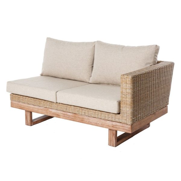 Garden sofa Patsy Wood Rattan 235 x 230 x 64,5 cm Discount