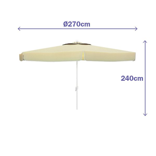 Sunshade Marbueno White Polyester Aluminium Ø 270 cm Discount