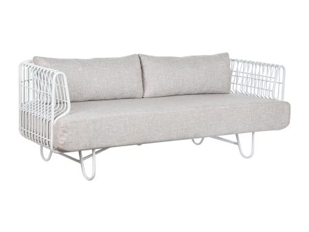 Sofa Home ESPRIT White Beige Metal 180 x 66 x 66 cm Hot on Sale