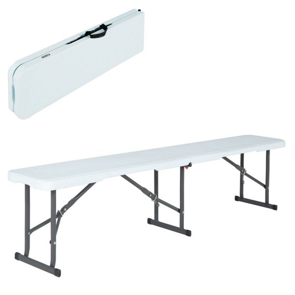 Bench Lifetime White Foldable 183 x 42 x 29 cm Fashion