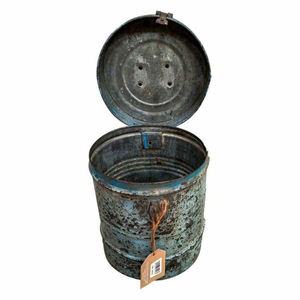 Decorative canister Alexandra House Living Blue Iron Traditional style 20 x 24 x 20 cm Discount