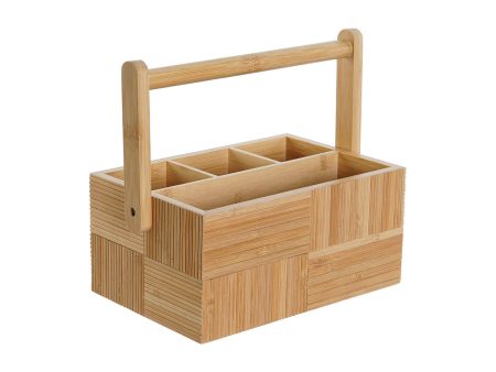 Cutlery Organiser DKD Home Decor Natural Bamboo 27 x 16,5 x 11,5 cm Hot on Sale