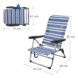 Beach Chair Aktive Blue White Aluminium (61 x 50 x 85 cm) (Refurbished B) For Cheap