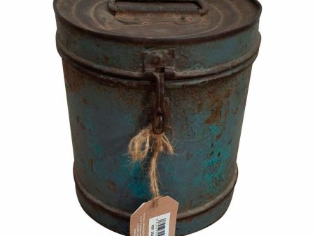 Decorative canister Alexandra House Living Blue Iron Traditional style 24 x 24 x 24 cm Cheap