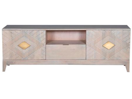 TV furniture DKD Home Decor Beige Metal Mango wood 175 x 40 x 60 cm Discount