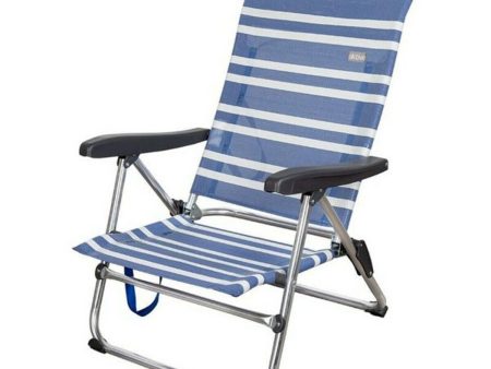 Beach Chair Aktive Blue White Aluminium (61 x 50 x 85 cm) (Refurbished B) For Cheap