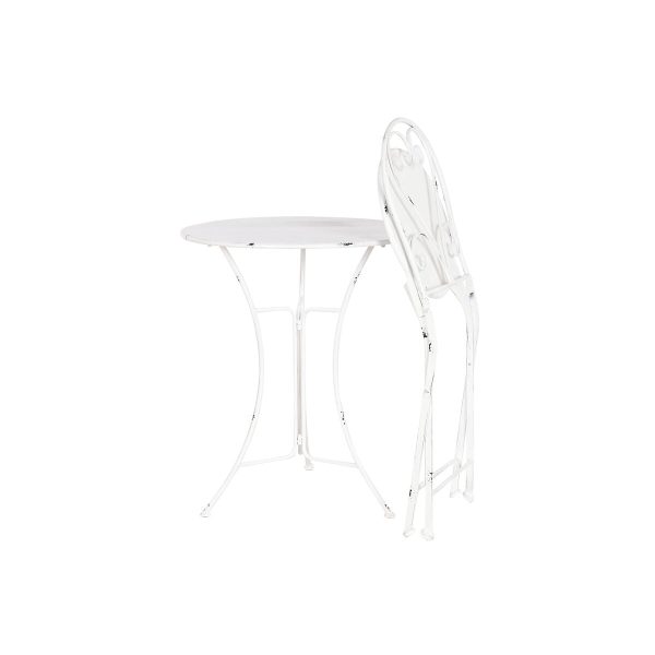 Table set with 2 chairs Home ESPRIT White 60 x 60 x 70 cm Supply