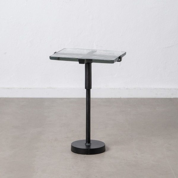 Side table 41 x 32 x 59 cm Crystal Black Metal For Sale