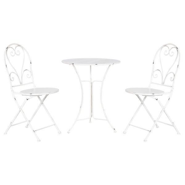 Table set with 2 chairs Home ESPRIT White 60 x 60 x 70 cm Supply