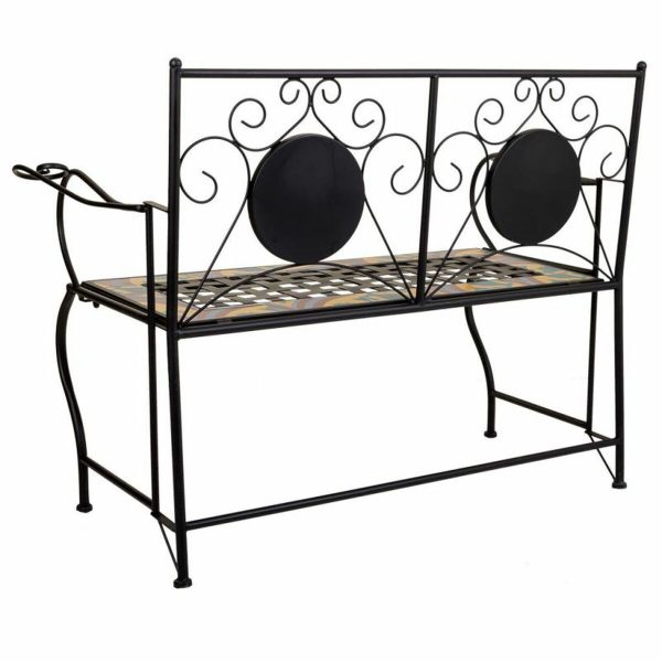 Bench Alexandra House Living Black Iron Tile 50 x 88 x 110 cm Supply