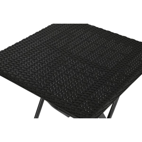 Table set with 2 chairs Home ESPRIT Black Steel synthetic rattan 58 x 58 x 71,5 cm For Discount