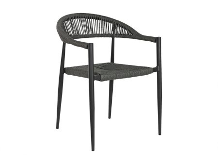 Garden chair Home ESPRIT Black Dark grey Aluminium Rattan 56 x 60 x 78 cm Cheap