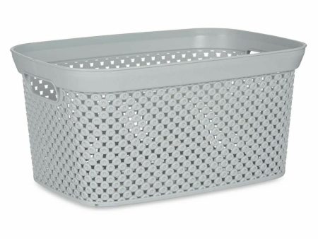 Laundry Basket Grey Plastic 10 L 24 x 17 x 35 cm (24 Units) on Sale