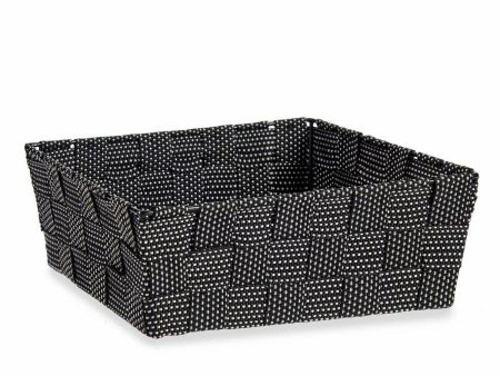 Basket Braiding Black Cloth 2,4 L 20 x 8 x 24 cm (24 Units) For Discount