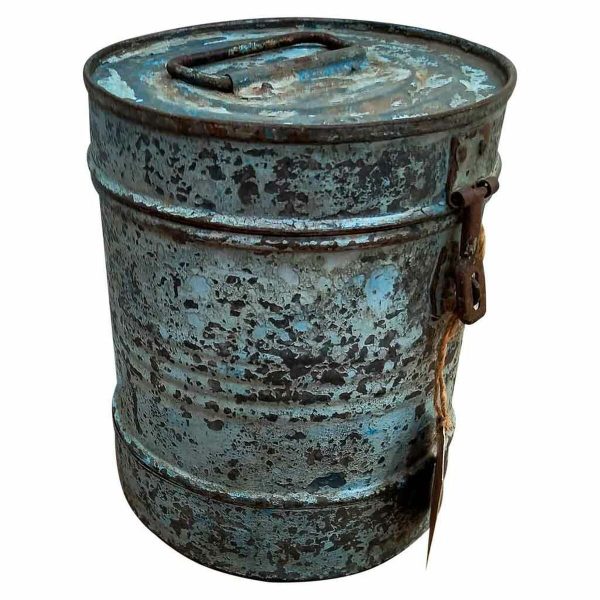 Decorative canister Alexandra House Living Blue Iron Traditional style 20 x 24 x 20 cm Discount