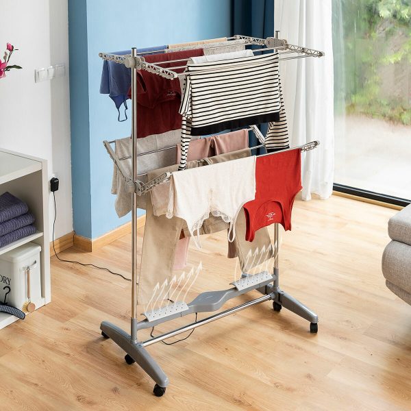 Foldable Electric Drying Rack with Natural Airflow Dryllon InnovaGoods 24 W 12 Bars Sale