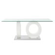 Centre Table DKD Home Decor White Transparent Wood Crystal MDF Wood 110 x 60 x 45 cm Cheap