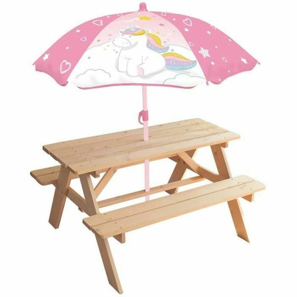 Picnic table Fun House    53 x 95 x 75 cm Sunshade Unicorn For Cheap