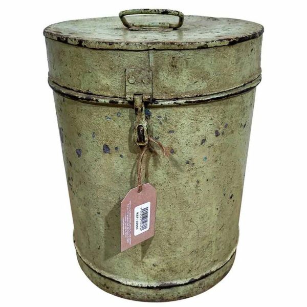 Decorative canister Alexandra House Living Cream Iron Traditional style 27 x 35 x 27 cm For Sale