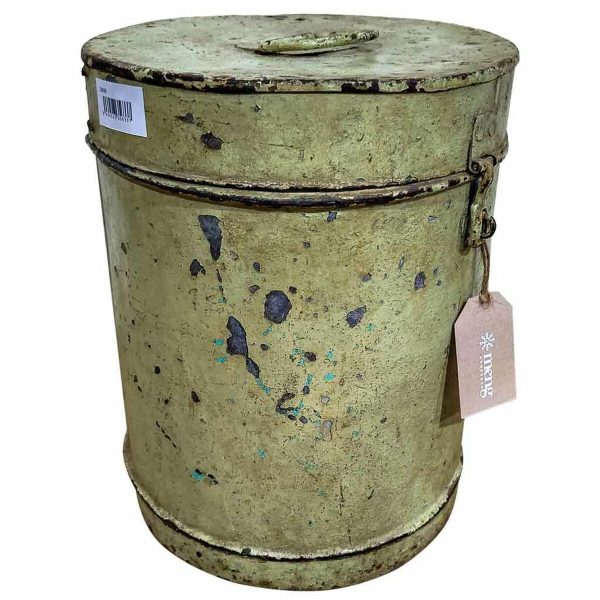 Decorative canister Alexandra House Living Cream Iron Traditional style 27 x 35 x 27 cm For Sale