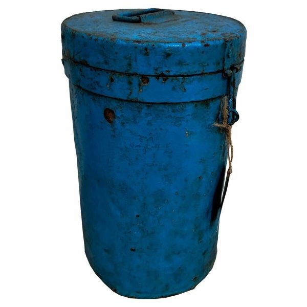 Decorative canister Alexandra House Living Blue Iron Traditional style 25 x 35 x 25 cm Fashion