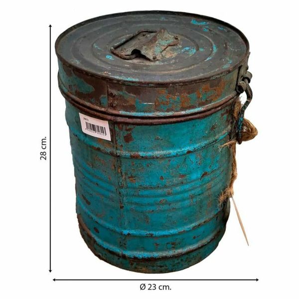 Decorative canister Alexandra House Living Blue Iron Traditional style 23 x 28 x 23 cm on Sale