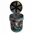 Decorative canister Alexandra House Living Blue Iron Traditional style 34 x 44 x 34 cm Online now