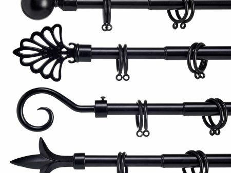 Curtain Bar Extendable Black Iron 5 x 122 x 5 cm (8 Units) For Cheap