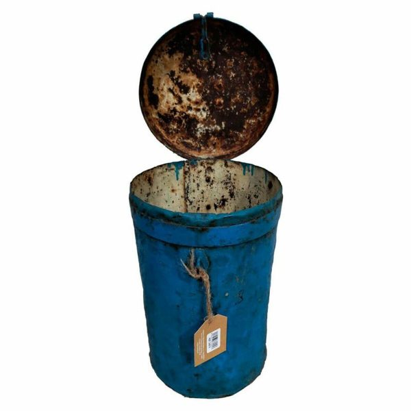 Decorative canister Alexandra House Living Blue Iron Traditional style 25 x 35 x 25 cm Fashion