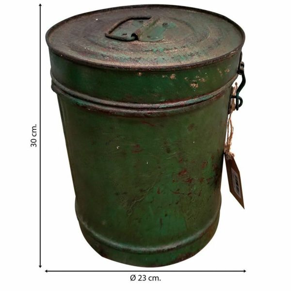 Decorative canister Alexandra House Living Green Iron Traditional style 23 x 30 x 23 cm on Sale