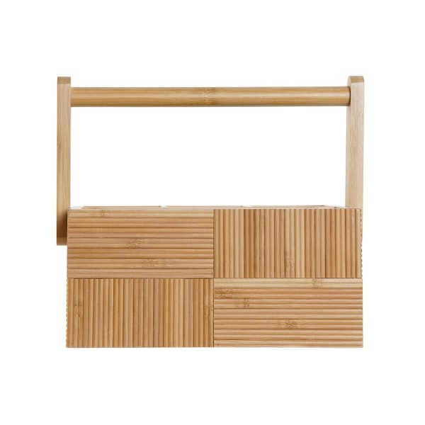 Cutlery Organiser DKD Home Decor Natural Bamboo 27 x 16,5 x 11,5 cm Hot on Sale