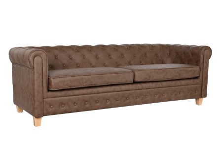 3-Seater Sofa Home ESPRIT Brown Vintage 216 X 78 X 70 cm on Sale