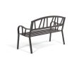 Bench with backrest Anthracite Iron (123 X 53 X 86 cm) For Cheap