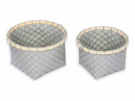 Basket set Confortime 2 Pieces Circular 26 x 26 x 17 cm (2 Pieces) (6 Units) Hot on Sale