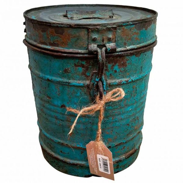 Decorative canister Alexandra House Living Blue Iron Traditional style 23 x 28 x 23 cm on Sale