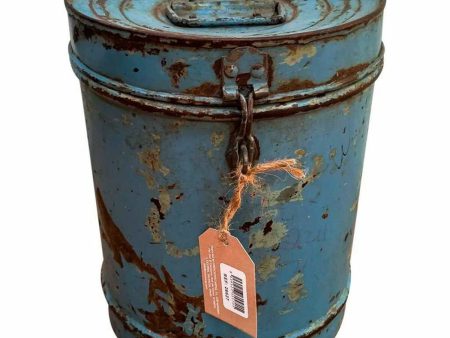 Decorative canister Alexandra House Living Blue Iron Traditional style 23 x 29 x 23 cm For Cheap