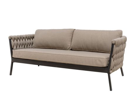 Garden sofa Rebecca Black Light brown Aluminium 206 x 83 x 74 cm Supply