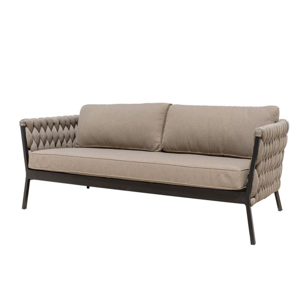 Garden sofa Rebecca Black Light brown Aluminium 206 x 83 x 74 cm Supply