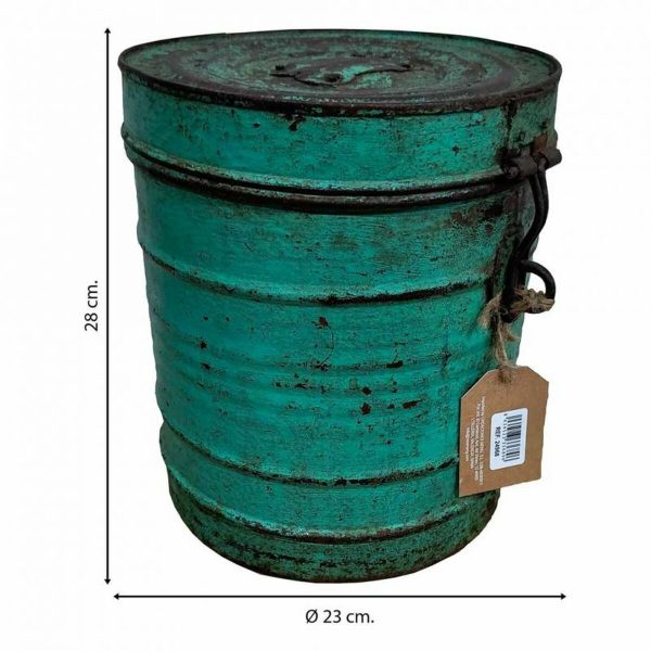 Decorative canister Alexandra House Living Green Iron Traditional style 23 x 28 x 23 cm Supply